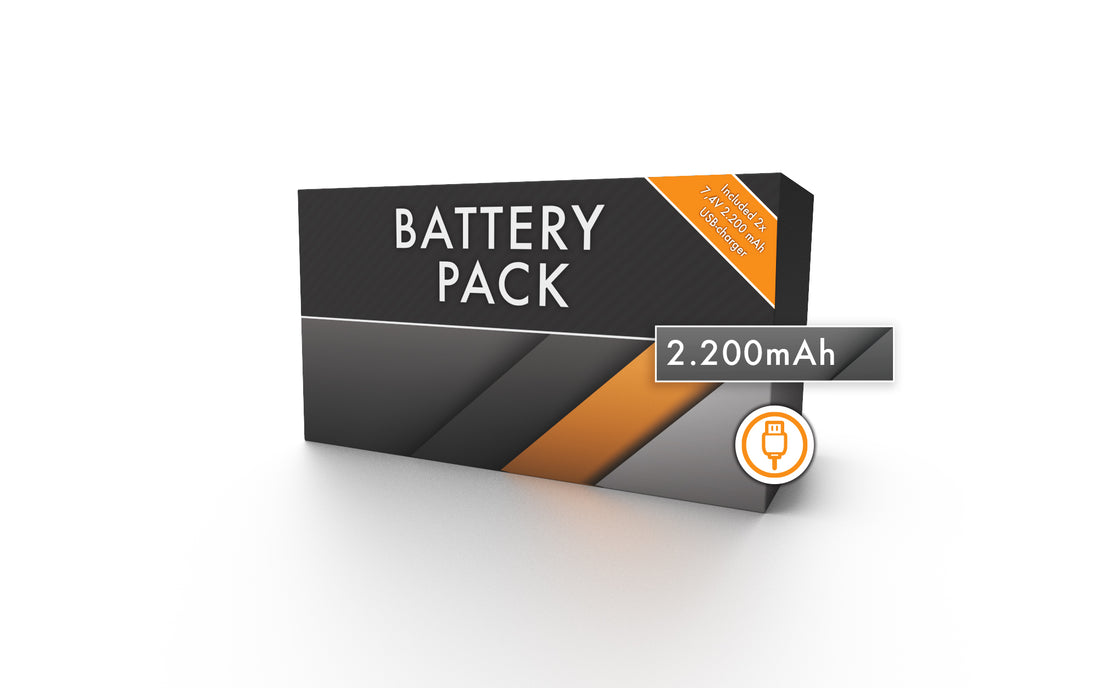 Ekstra batteripakke på 2.200 mAh- USB